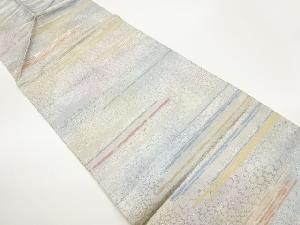 横段に小丸模様織出し袋帯